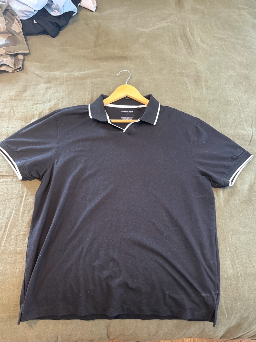 Kenneth Cole Black Polo with White Trim